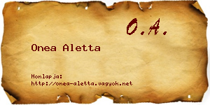 Onea Aletta névjegykártya